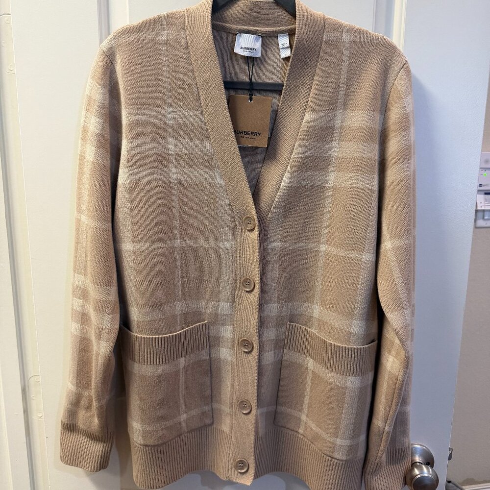 Burberry Willah Check Wool & Cashmere Cardigan